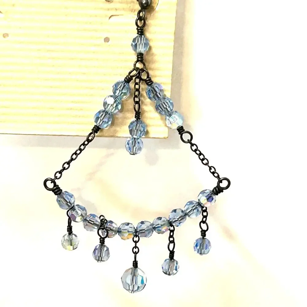 Lori‎ Lori Swarovski Blue Crystal Chandelier Post Earrings